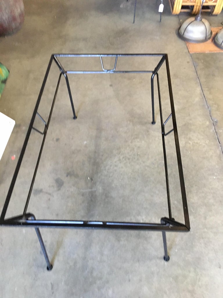 Woodard Wrought Iron and Glass Art Deco Patio / Outdoor Table