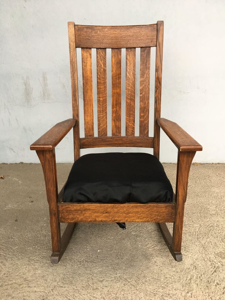 Mission Chestnut Slat Back Rocking Chair by National Chair Co.