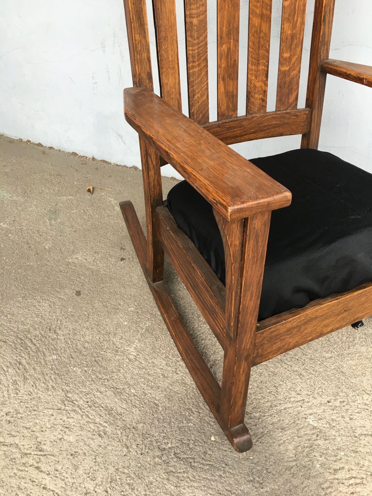 Mission Chestnut Slat Back Rocking Chair by National Chair Co.