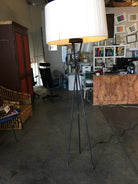 Midcentury Black Thin Iron Rod Tripod Floor Lamp