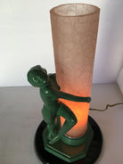 Re-Edition Nude Frankart F612 Lamp with Crackle Glass Shade