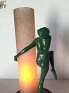 Re-Edition Nude Frankart F612 Lamp with Crackle Glass Shade
