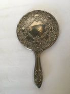 Antique Silver Plate Rose Pattern Vanity Hand