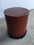 Two-Tone Cubist Style Round Side Table