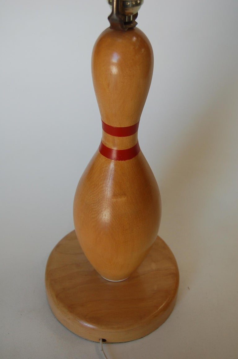Wood Dix Tournament Select Real Bowling Pin Table Lamp