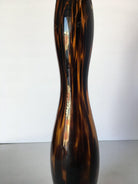 Large Hand Blown Amber Murano Glass Candlestick Holder