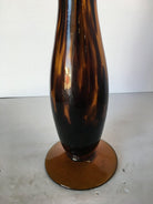 Large Hand Blown Amber Murano Glass Candlestick Holder