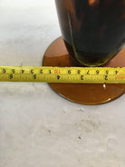 Large Hand Blown Amber Murano Glass Candlestick Holder