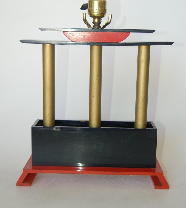 Mid-Century Modernist Torii Arch Mixed-Media Table Lamp