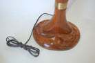 Freeform Abstract Carved Mahogany Table Lamp with Brass Accents, Jascha Heifetz