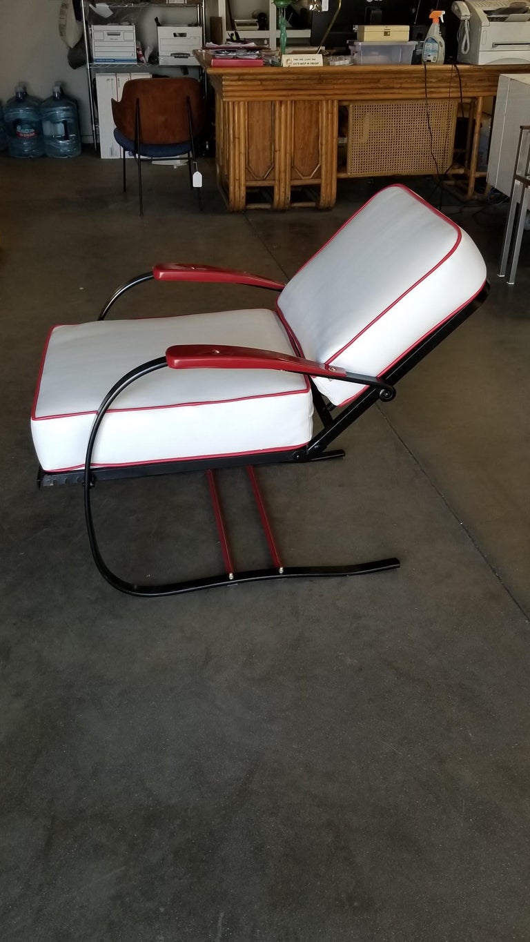 Wolfgang Hoffmann Custom Red and Black Springer Recliner Chair for Howell