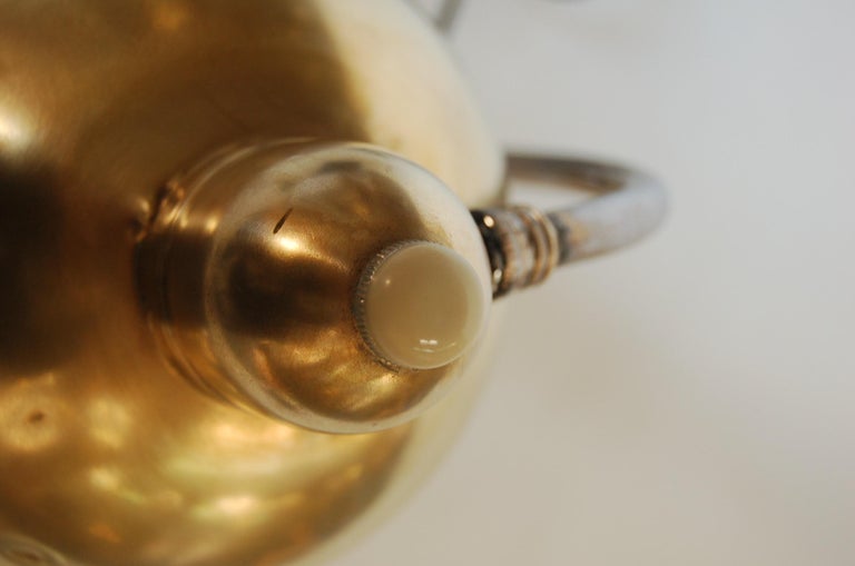 Brass and Chrome Machine Age Bell Shade Reading Desk Lamp