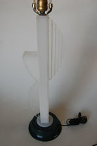 Mid-Century Modern White Lucite Table Lamp with Side Planter by Moss Lighting