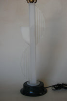 Mid-Century Modern White Lucite Table Lamp with Side Planter by Moss Lighting
