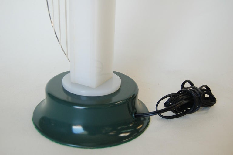 Mid-Century Modern White Lucite Table Lamp with Side Planter by Moss Lighting