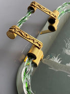 Itailan Murano Barovier Style Vanity Tray with Etched Mirror Twisted Glass Rope