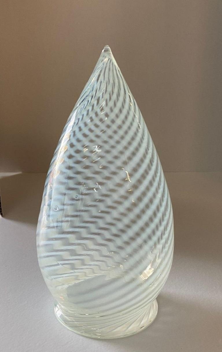 1960s Vintage Opalescent Swirl Glass Bullet Ceiling Light Globe with Fitter