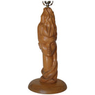 Midcentury Carved Oak Modernist Female Bust Table Lamp