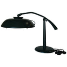 Midcentury Green Enamel Brass Swivel Table Lamp with Large Saucer Shade