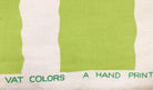 Wavy Green Striped Barkcloth with Tropical Banana Leaf Pattern