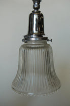 Art Deco Desk Table Lamp with Bell Shaped Glass Shade