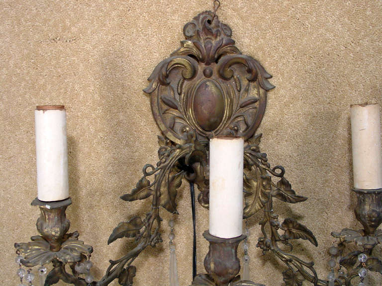 Ornate Bronze Rococo Wall Sconce