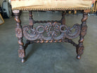 Victorian Hand Carved Oak Gothic Revival Side Throne Chair