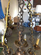 Custom Made Neo-Classic English 12 Arm Wood and Iron Chandelier