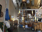 Custom Made Neo-Classic English 12 Arm Wood and Iron Chandelier