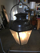 Large Octagon Bronze 4-Light Lantern Chandelier with Handle
