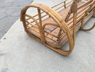 Restored "Floral Rose" Arm Rattan 3-Strand 3-Seater Sofa with Scoop Base