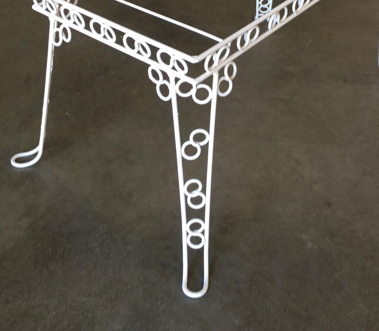 Custom 4 Person Outdoor "Circle 8" Iron Table with Glass Top