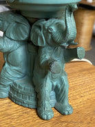 Art Deco Spelter Metal Elephant Lamp with Crackle Shade by A.P.T. NY