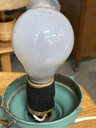 Art Deco Spelter Metal Elephant Lamp with Crackle Shade by A.P.T. NY
