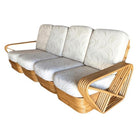 Restored Vintage 1940's Five-Strand Square Pretzel Four-Seat Sectional Sofa