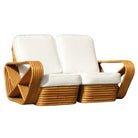 Restored Paul Frankl Six-Strand Square Pretzel Stacked Rattan Loveseat