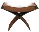 Mid-Century Molded Sculptural Bentwood Hourglass Side Drink Table w/ Glass Top