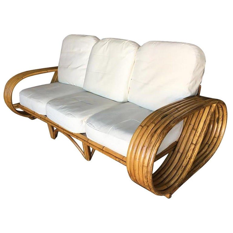 Restored 6-Strand "Speed" 3-Seat Sofa With Arched Base