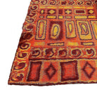 Mid-century 8' Foot Hand-Hooked Scandinavian Shag Rug w/ Abstract Design
