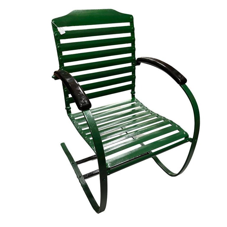 Mid-century Steel Springer Rocking Outdoor Patio Chair , Pair