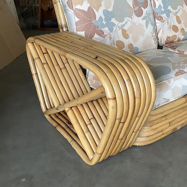 Restored Eight-Strand Square Pretzel Arm 3-Seat Section Sofa