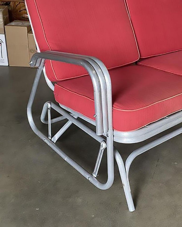 Aluminum Patio/Outdoor Sled Base Rocking Slinder Loveseat Sofa