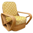 Restored Mid-century 5-Strand Square Pretzel Rattan Chair & Sofa Livingroom Set