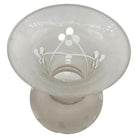 Victorian Wheel Cut Frosted Glass Floral Oil Lamp Fluted Hurricane Shade CHIPPED