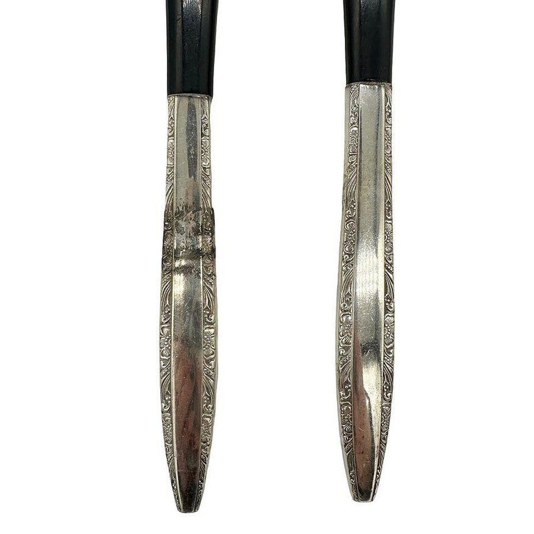 Modernist Sterling Salad Servers by Wallace Silver