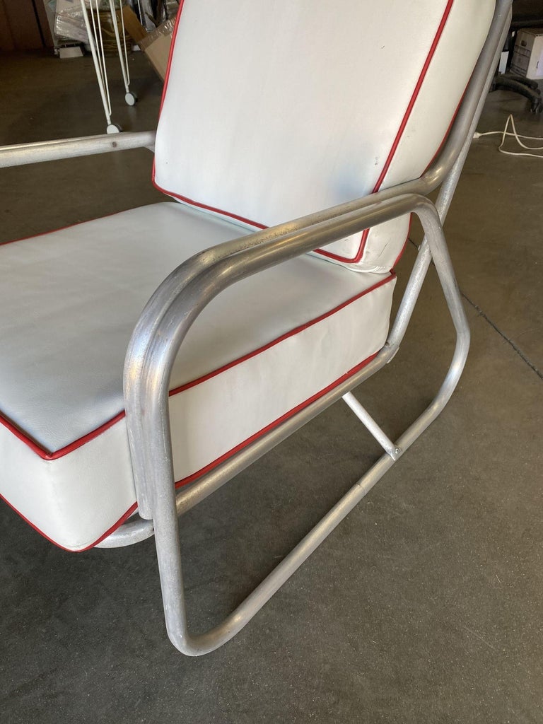Aluminum Patio/Outdoor Mid-century Lounge Chair With Speed Arms
