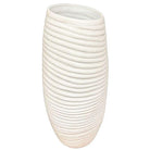 Ribbed Textured Coiled "Coco" Ceramic Vase w/ Matte Finish by Bahari
