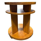 Art Deco 3- Tier Lamp Walnut Side Table By Gilbert Rohde for Brown Saltman