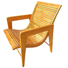 Bespooke Scandinavian Modern Blonde Slat Wood "Staple" Arm Lounge chair