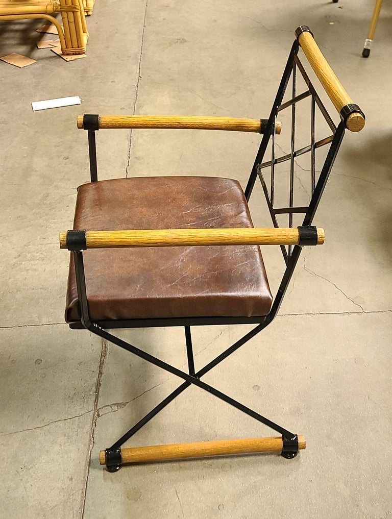 Cleo Baldon Style X-Form Arm Directors Dining Chair, Circa 1970
